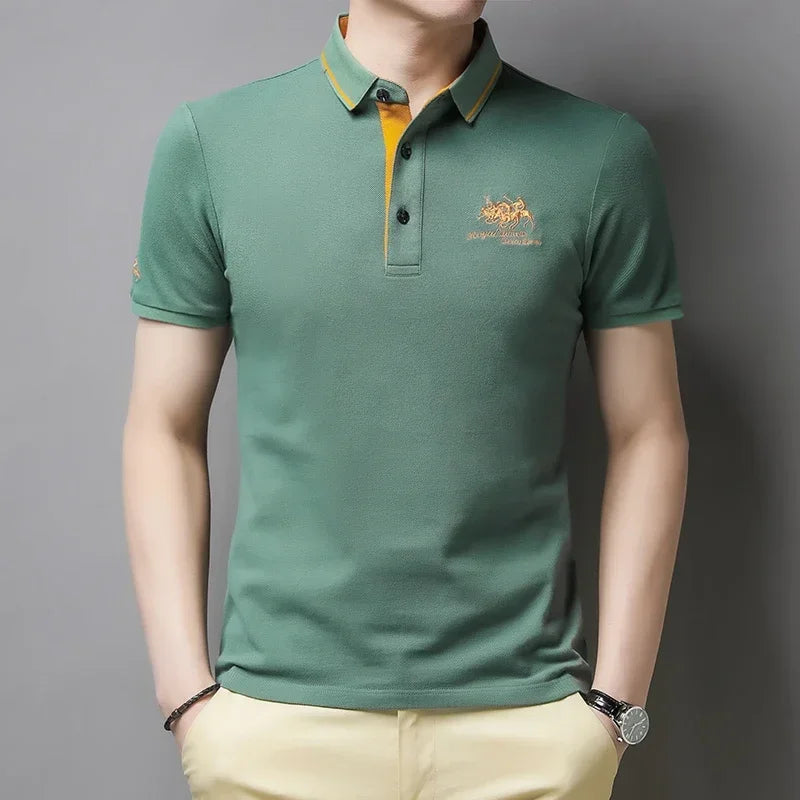 Fashion Embroidered Casual Short-Sleeved Polo Shirt