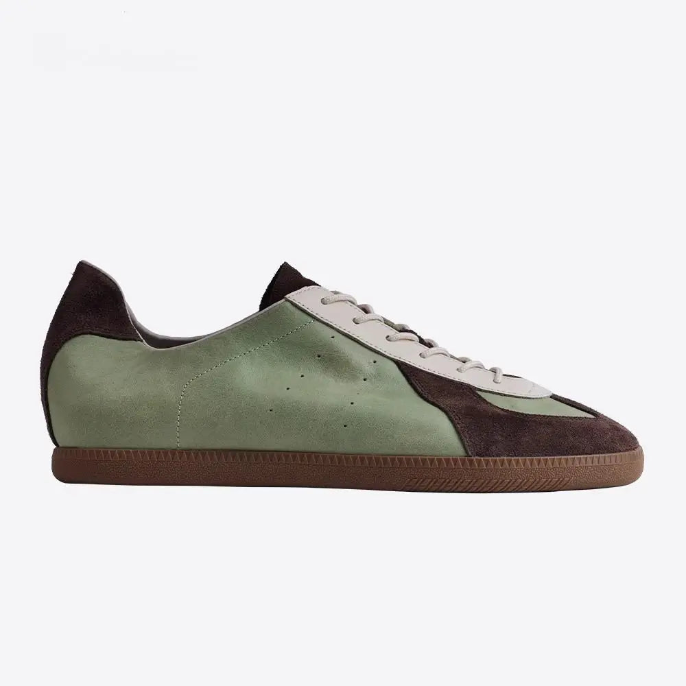 Suede Leather Overlay Flat Sneakers