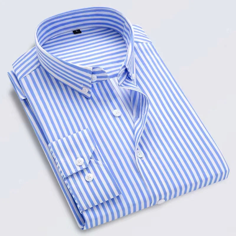 Men's Striped Casual Long Sleeve Shirt