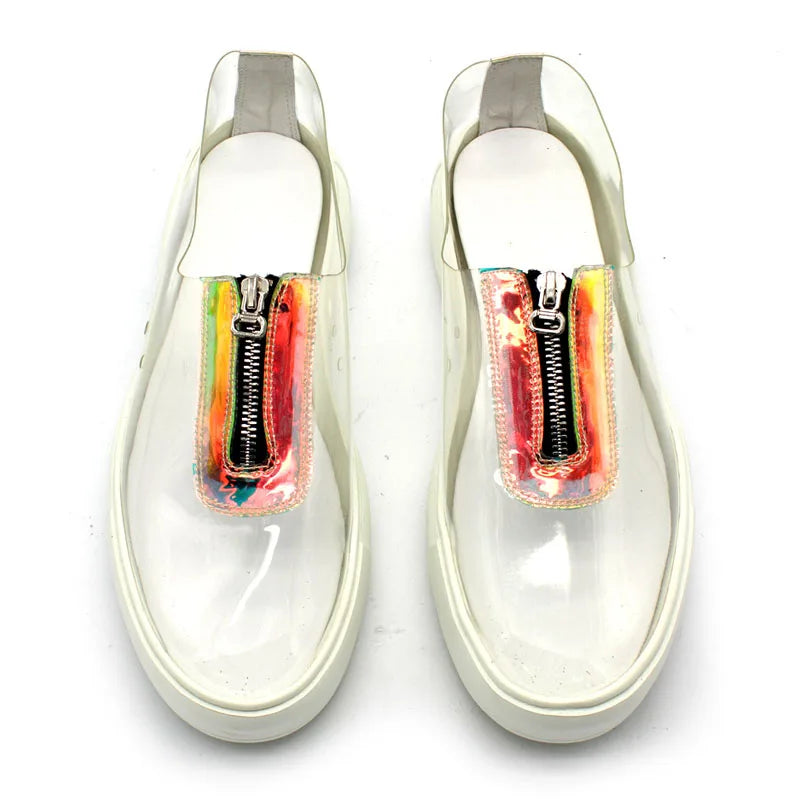 Transparent Thick Platform Zipper Sneakers