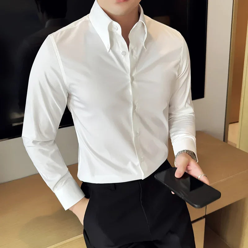 Smart Casual Solid Slim-Fit Shirt
