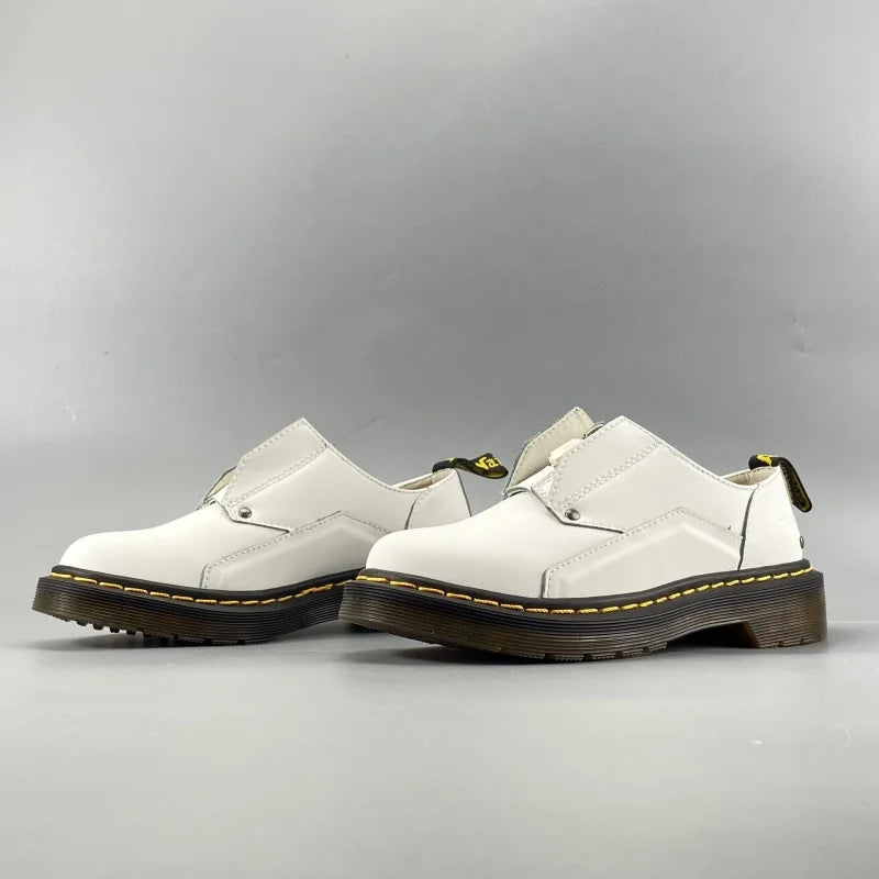 Classic Black Leather Zip Derby Shoes