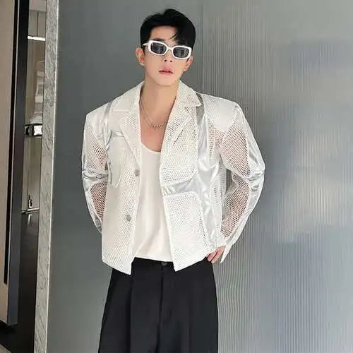 Mesh Hollow Niche Short Jacket