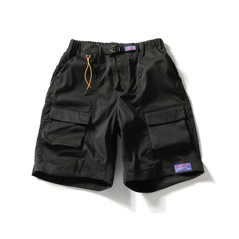 Safari Style Solid Loose Cargo Shorts