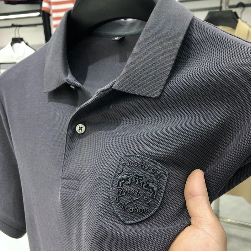 Embroidered Collar Luxury Polo Shirt