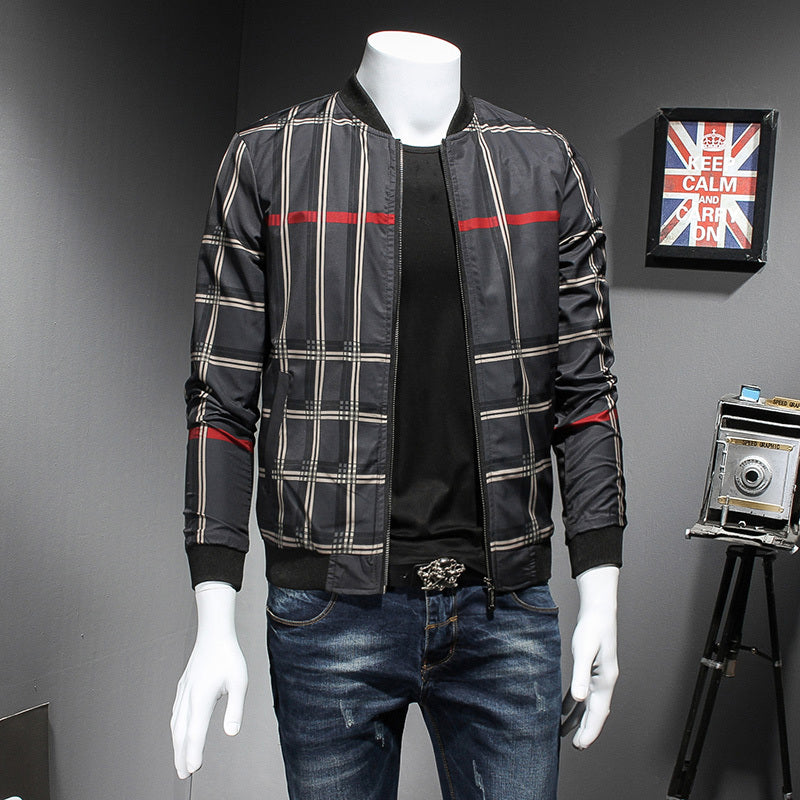 Check Plaid Pattern Print Men Bomber Jacket - FanFreakz