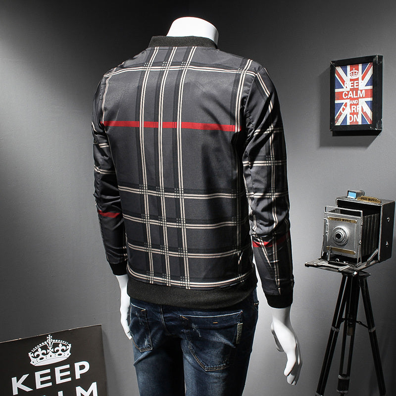 Check Plaid Pattern Print Men Bomber Jacket - FanFreakz