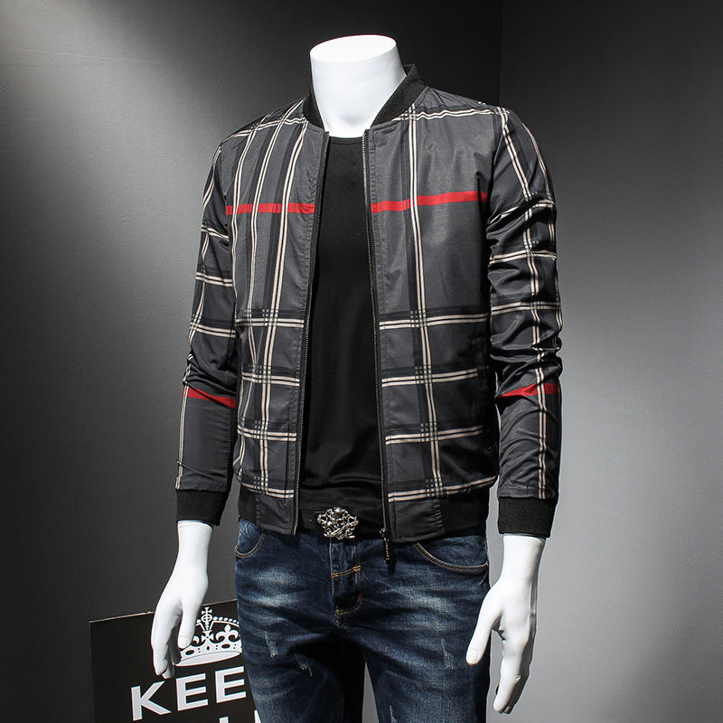 Check Plaid Pattern Print Men Bomber Jacket - FanFreakz