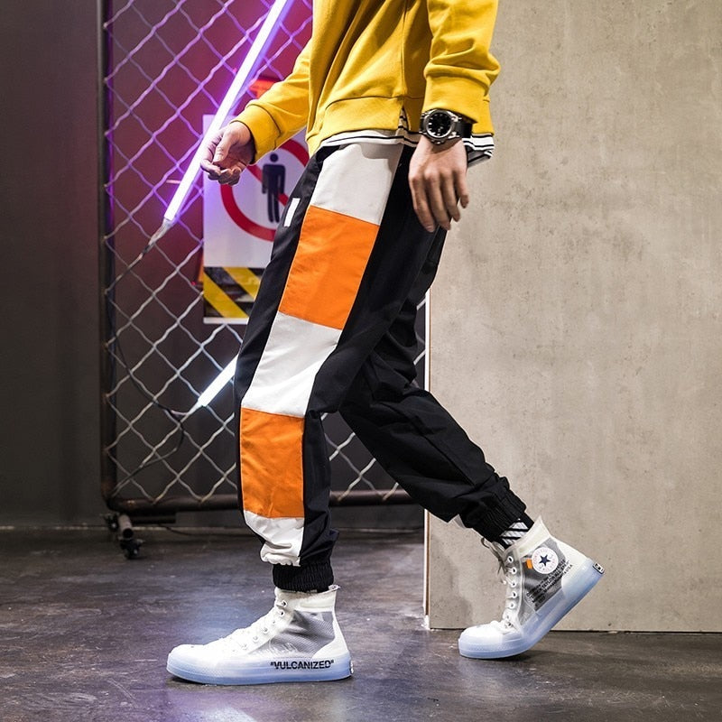 Contrast Color Streetwear Jogger Style Men Hip Hop Pants - FanFreakz