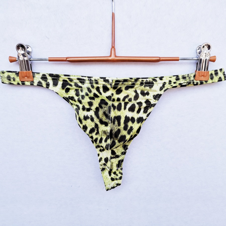 Panegy Men's Leopard Print Thong G-String Underwear Printed