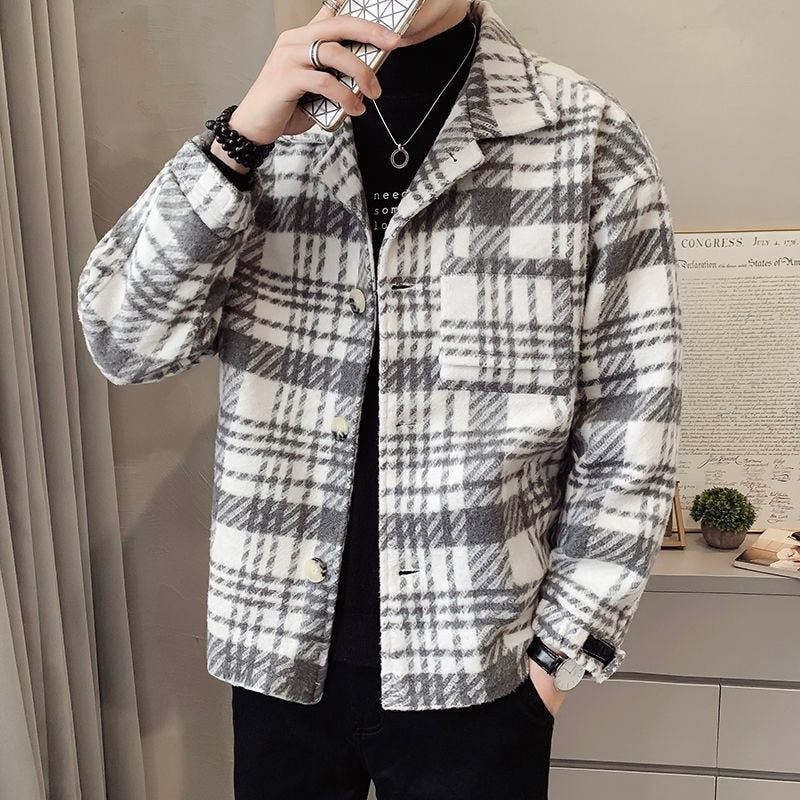 Monochrome Gingham Big Pocket Thick Jacket – FanFreakz