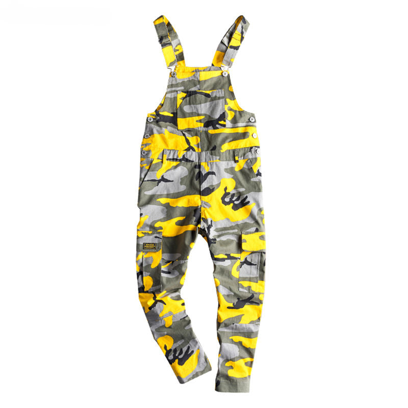 Bright Casual Camouflage Multi Pockets Men Overall Pants - FanFreakz