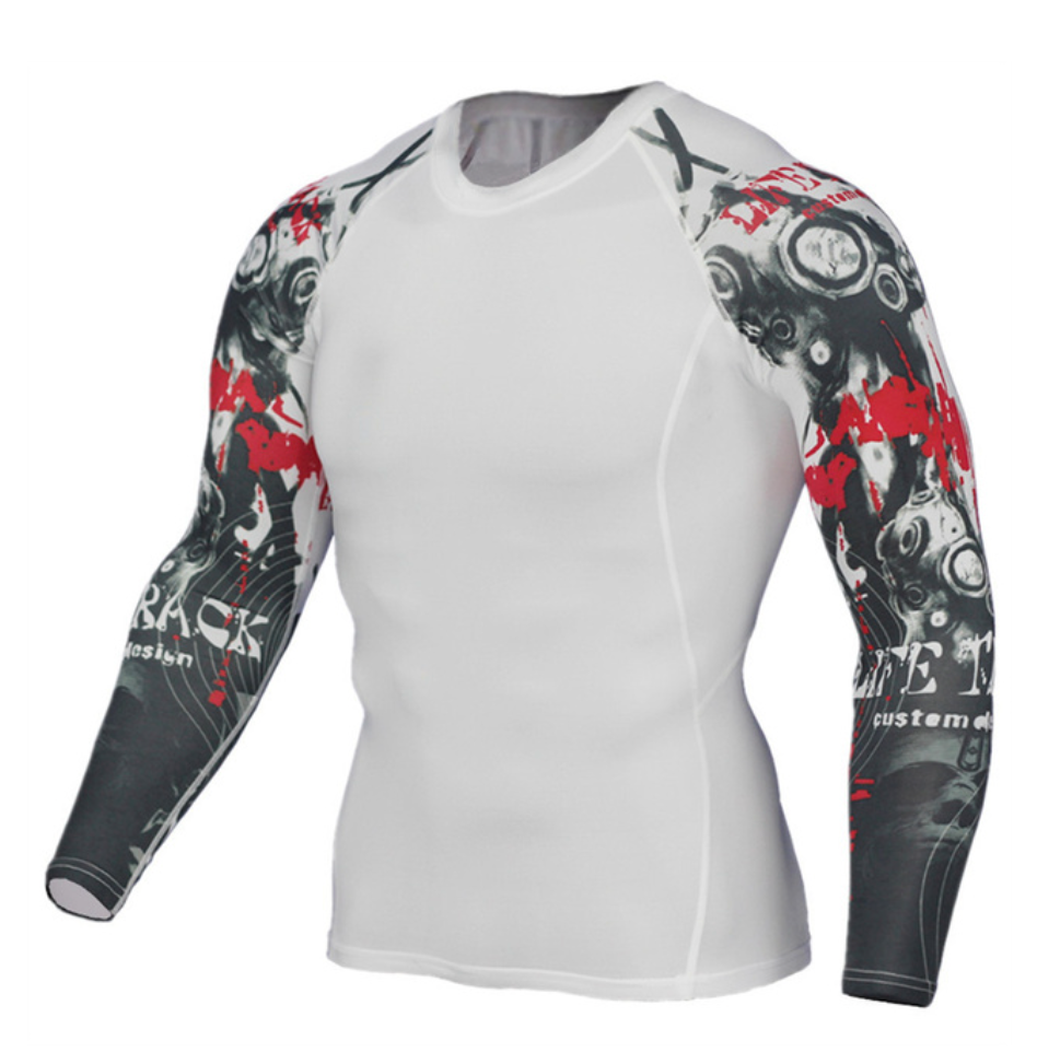 Bloody Muscle Men Compression Shirt Tight Skin Shirt Long Sleeves 3D Prints - FanFreakz