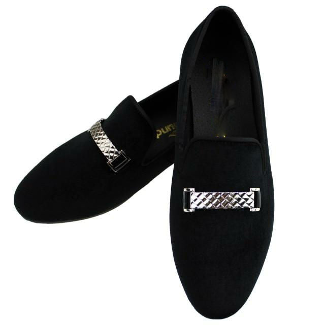 Embossed Buckle Men Velvet Loafer Shoes - FanFreakz