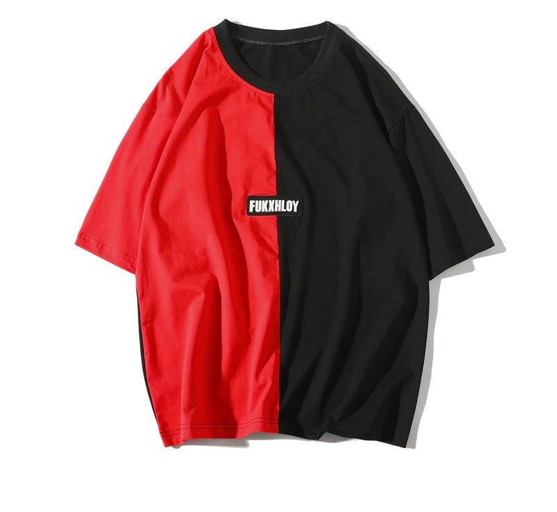 Casual O Neck Hip Hop Style Color Stiching Men T-Shirt - FanFreakz