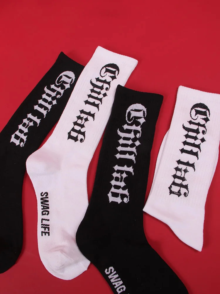 Gothic Letters Hip-hop Skateboard Socks