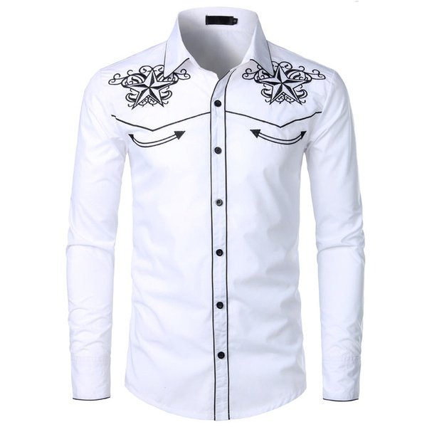 B91xZ Shirts for Men Male Summer Casual Top Shirt Embroidery Edge