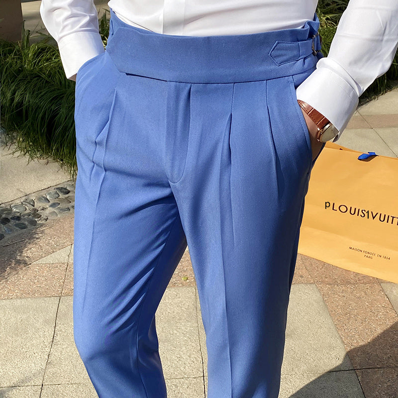 Blue Italian High Waist Slim Fit Pants – FanFreakz