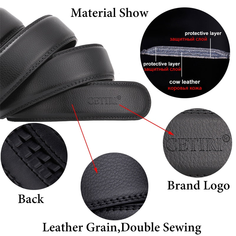 Ceinture automatique pour hommes avec boucle en métal et motif en S 