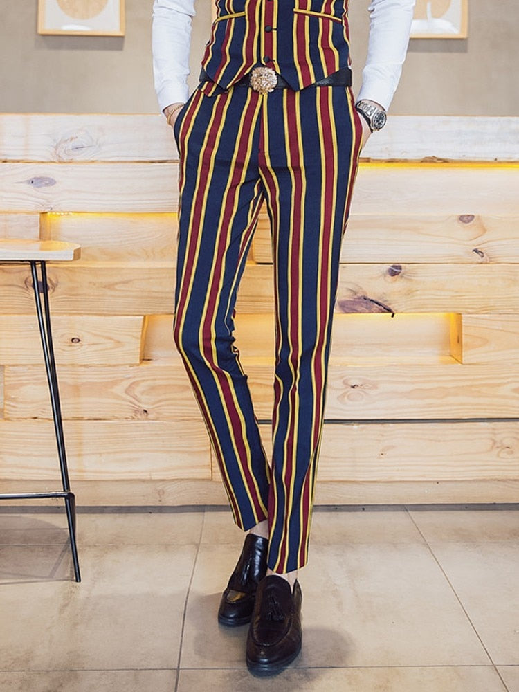 Casual Playful Stripe Stage Fashion Men Trouser - FanFreakz