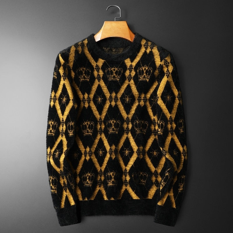 Lattice Pattern Black Sweater – FanFreakz