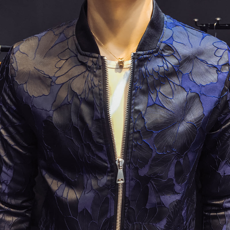 Dark Unique Patterns Men Slim Fit Bomber Jacket - FanFreakz