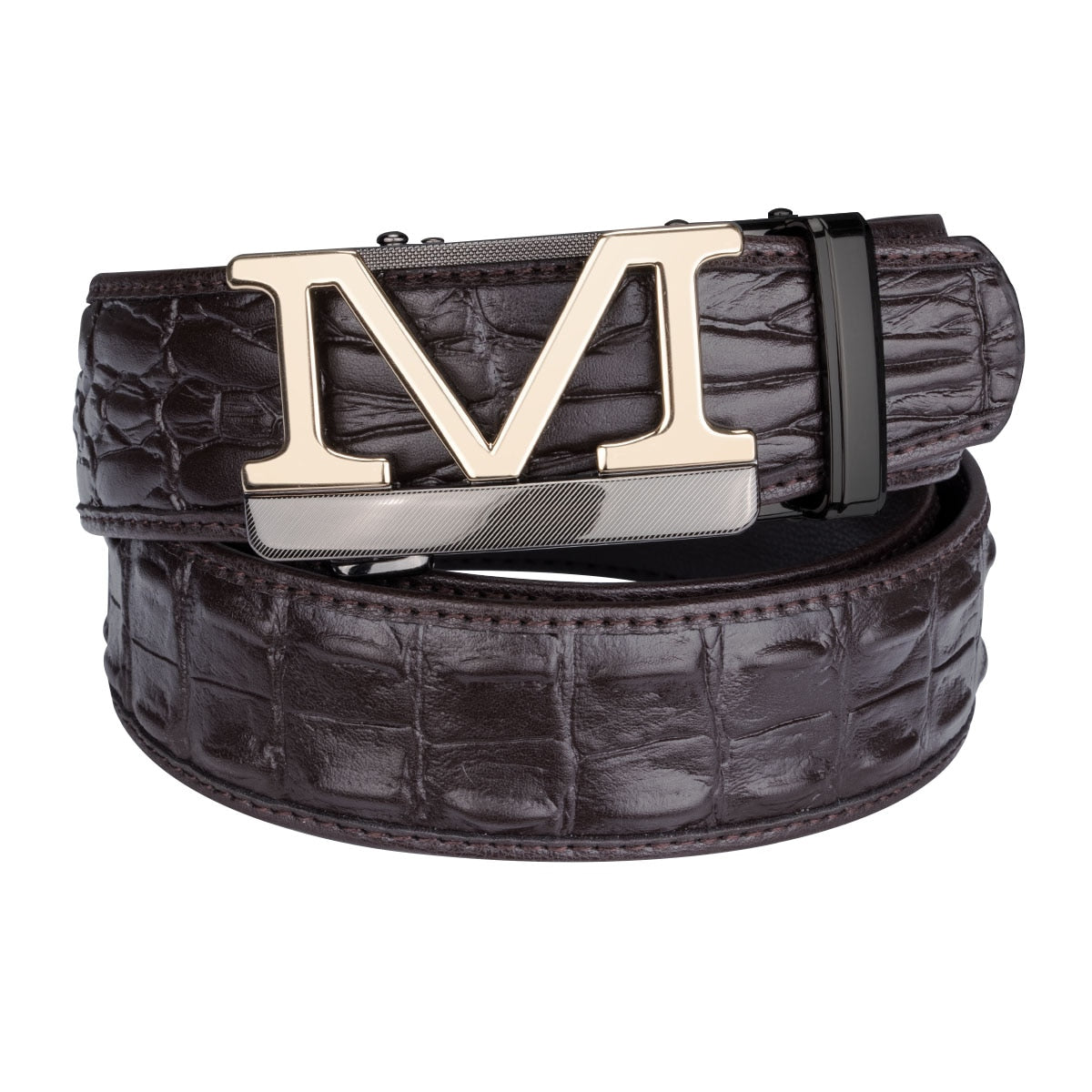 M Letter Luxury Crocodile Strap Design Men Belt – FanFreakz