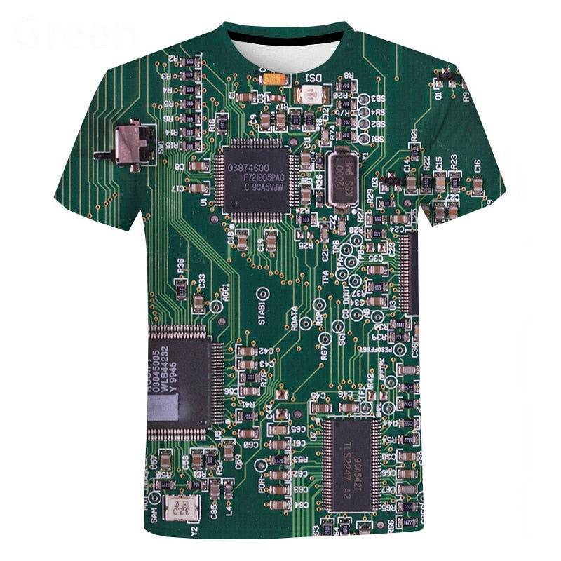 Computer Chip Clothes Electronic Chip Cool Oversized T-Shirt – FanFreakz