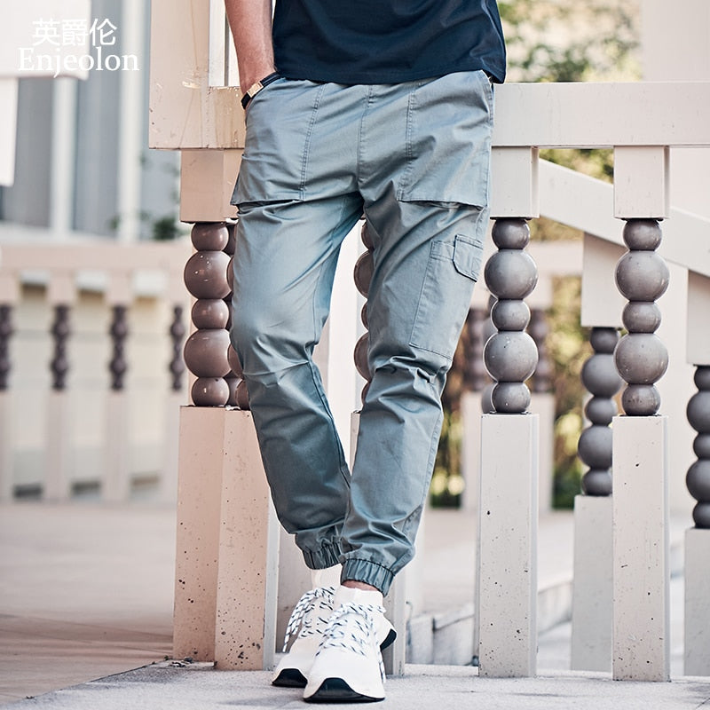 Jeywood Spring Summer New Casual Pants Men Cotton Slim Fit Chinos  Anklelength Pants Fashion Trousers Male Brand Clothing size 38 Color Coffee