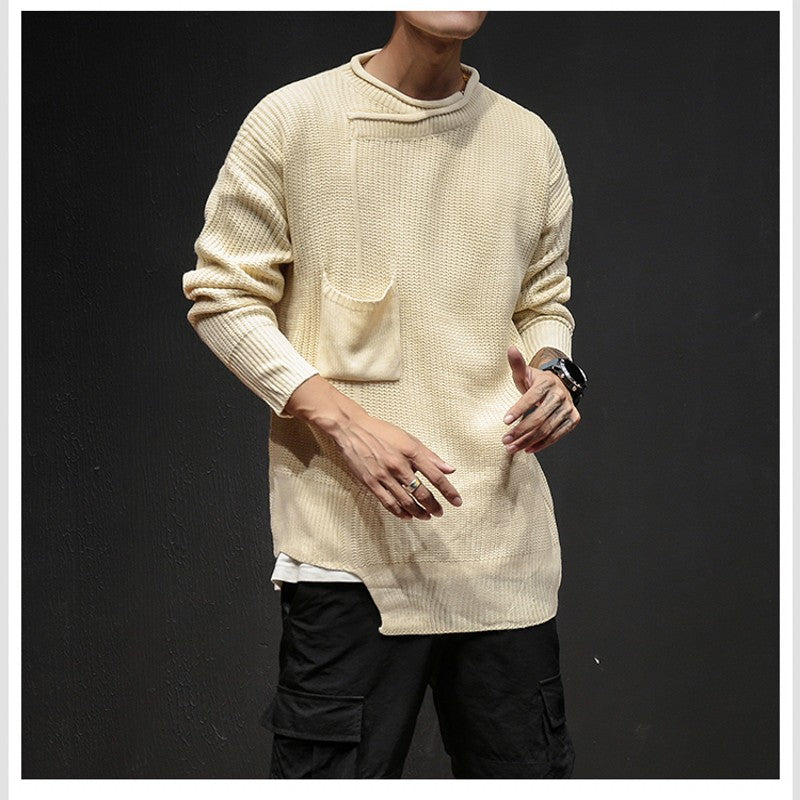 Side Pockets Detail Men Loose Knitted Mens Sweaters – FanFreakz