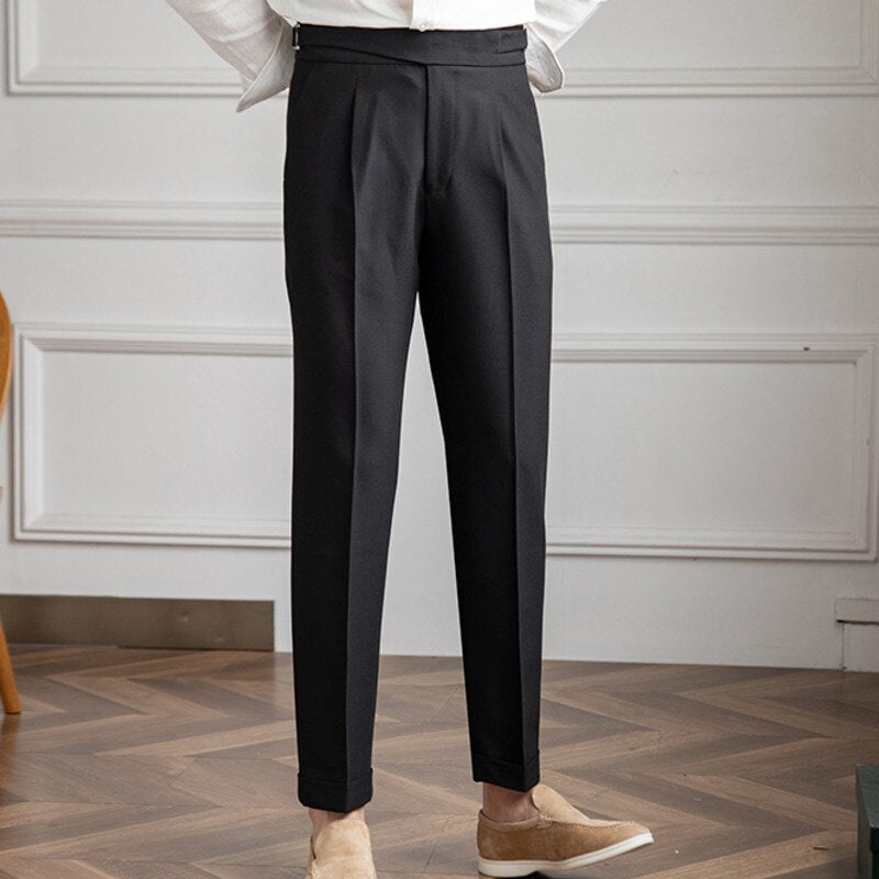 British High Waist Straight Pants Men Social Trousers Pant Italian Mens Formal  Pant Pantalones Hombre 2023