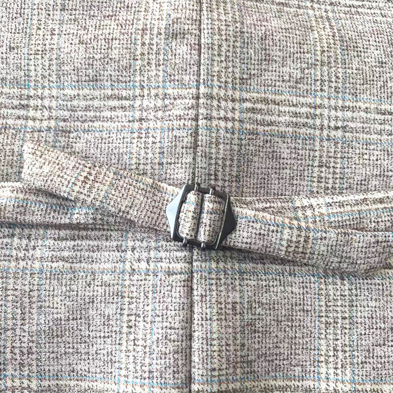 Plaid Pattern Basic Five Buttons Vest