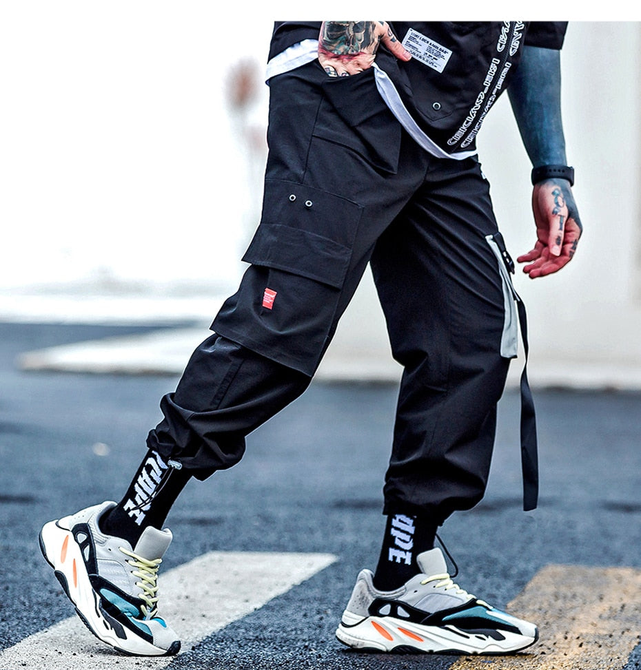 Contrast Pocket Hip Hop Streetwear Men Jogger Pants - FanFreakz