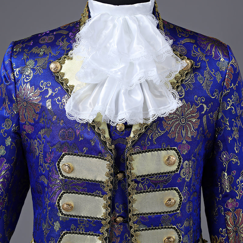 Floral Embossed Pattern British Royal Navy Style Men Suit Set - FanFreakz