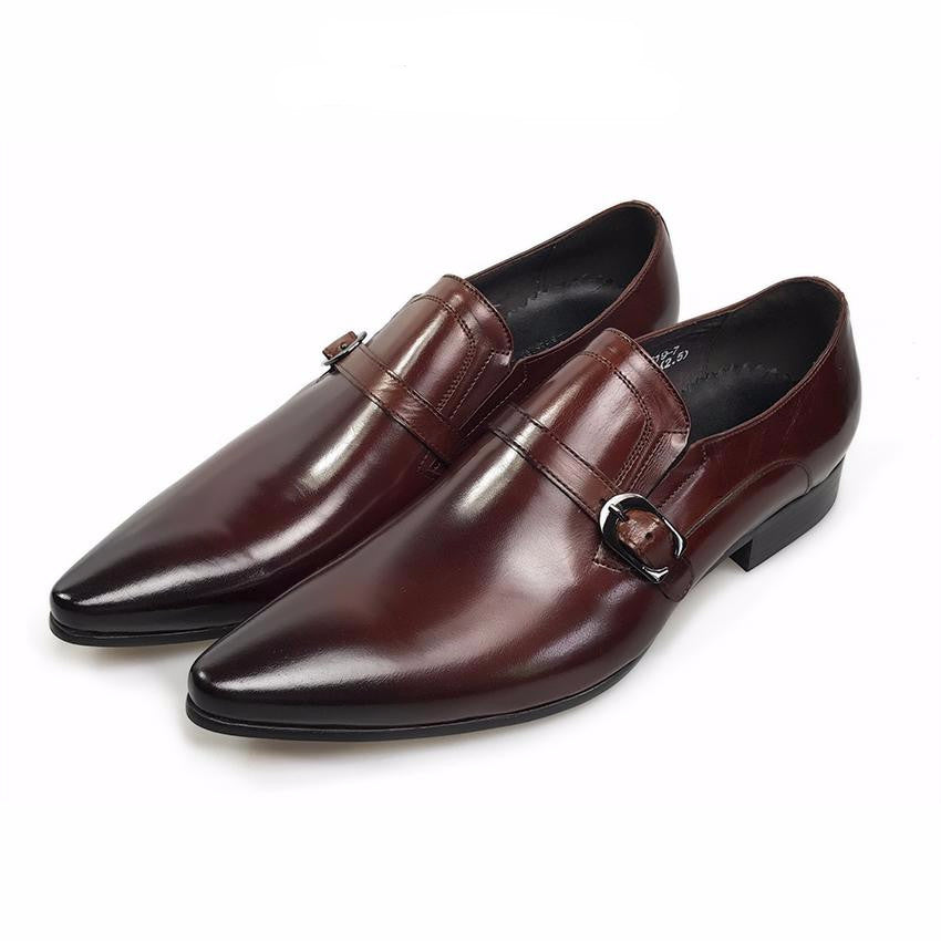 Elegant Vintage Style Men Loafers Shoes with Leather Strap and Buckle - FanFreakz