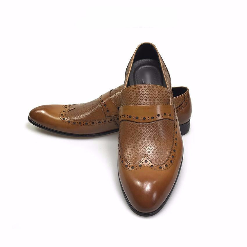 Wingtip Brogue Style Men Loafers Shoes - FanFreakz