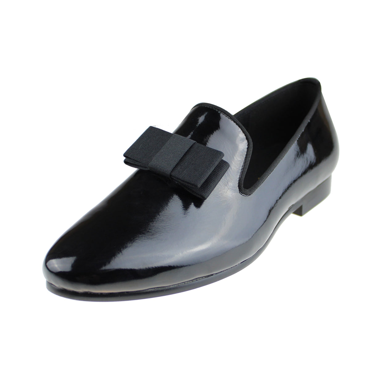 Black Patent Leather Dress Bow Tie Style Men Loafers Shoes – FanFreakz