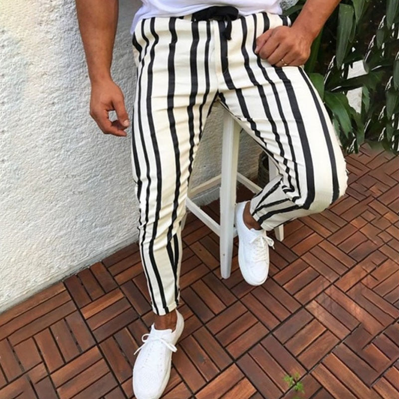 Bright Colour with Vertical Long Striped Design Men Sweat Pant - FanFreakz