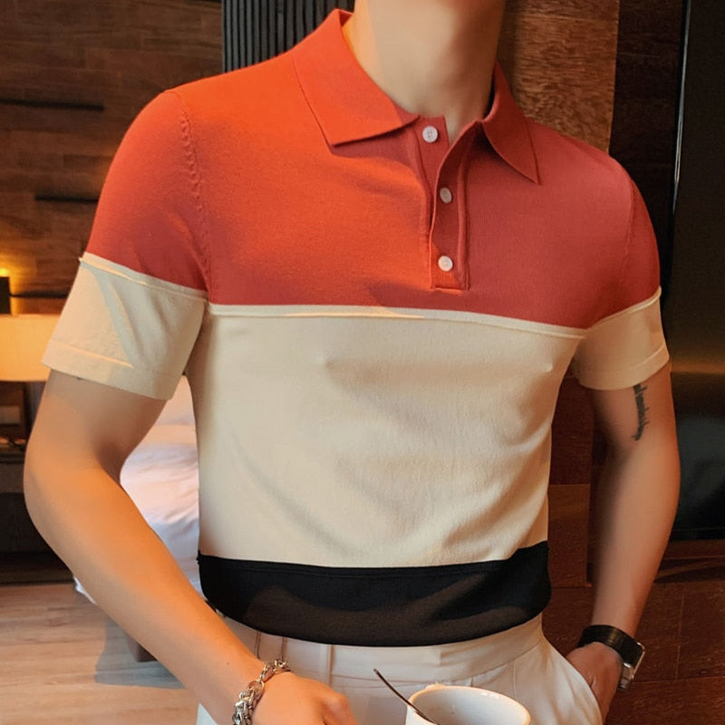 Tri-color Block Pattern Polo Shirt – FanFreakz