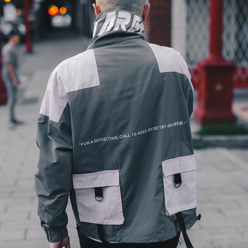 Casual Harajuku Multi Pockets Streetwear Men Track Jacket - FanFreakz