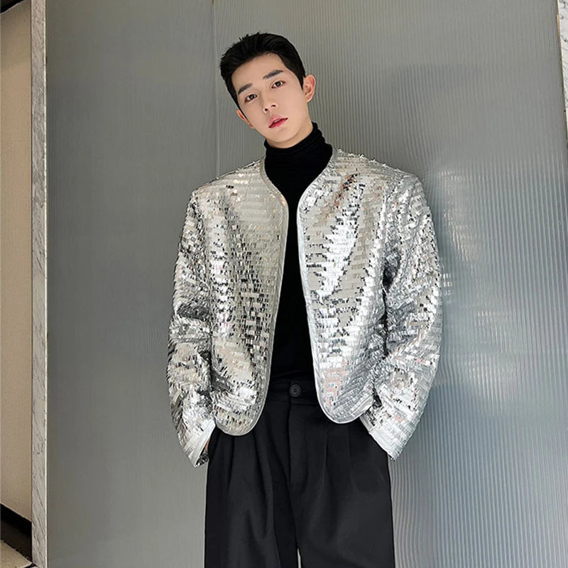 Silver Sequin Niche Design Jacket