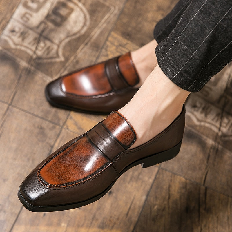 Solid Auburn Loafers Slip-On Shoes – FanFreakz