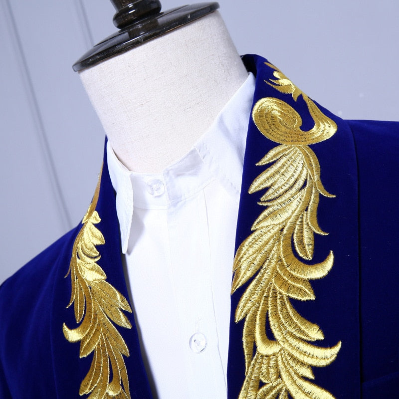 Royal blue and sales gold blazer mens