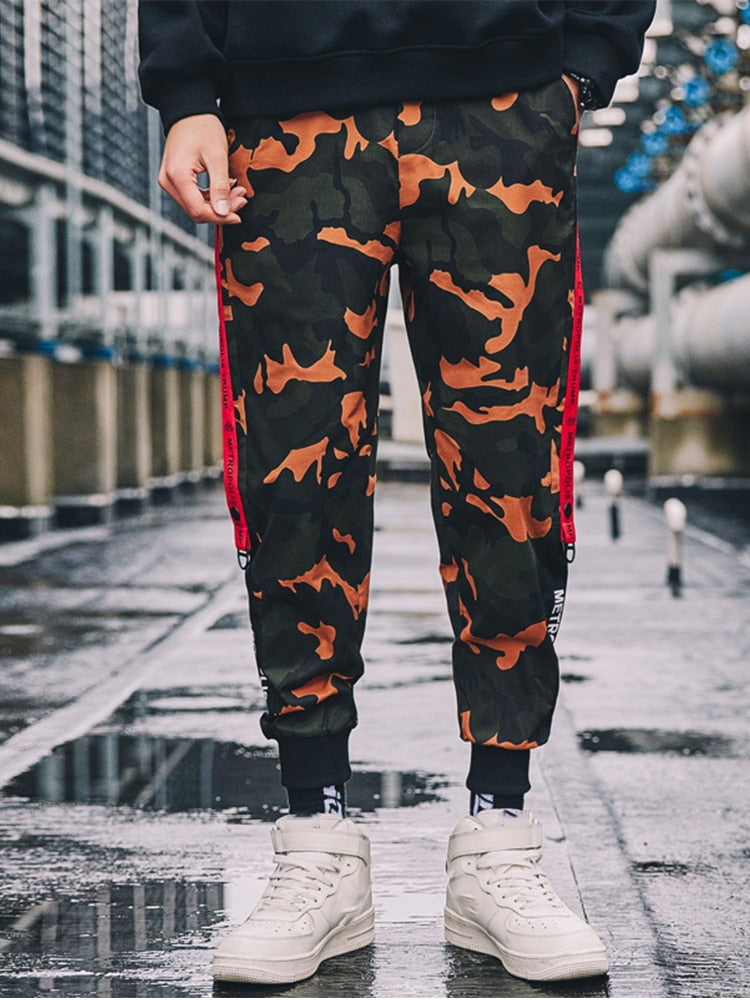 Fashion Men Pants Tide HiP HOP Camouflage Overall Mens Causal Cargo Pants  Boys Camo Overalls Male