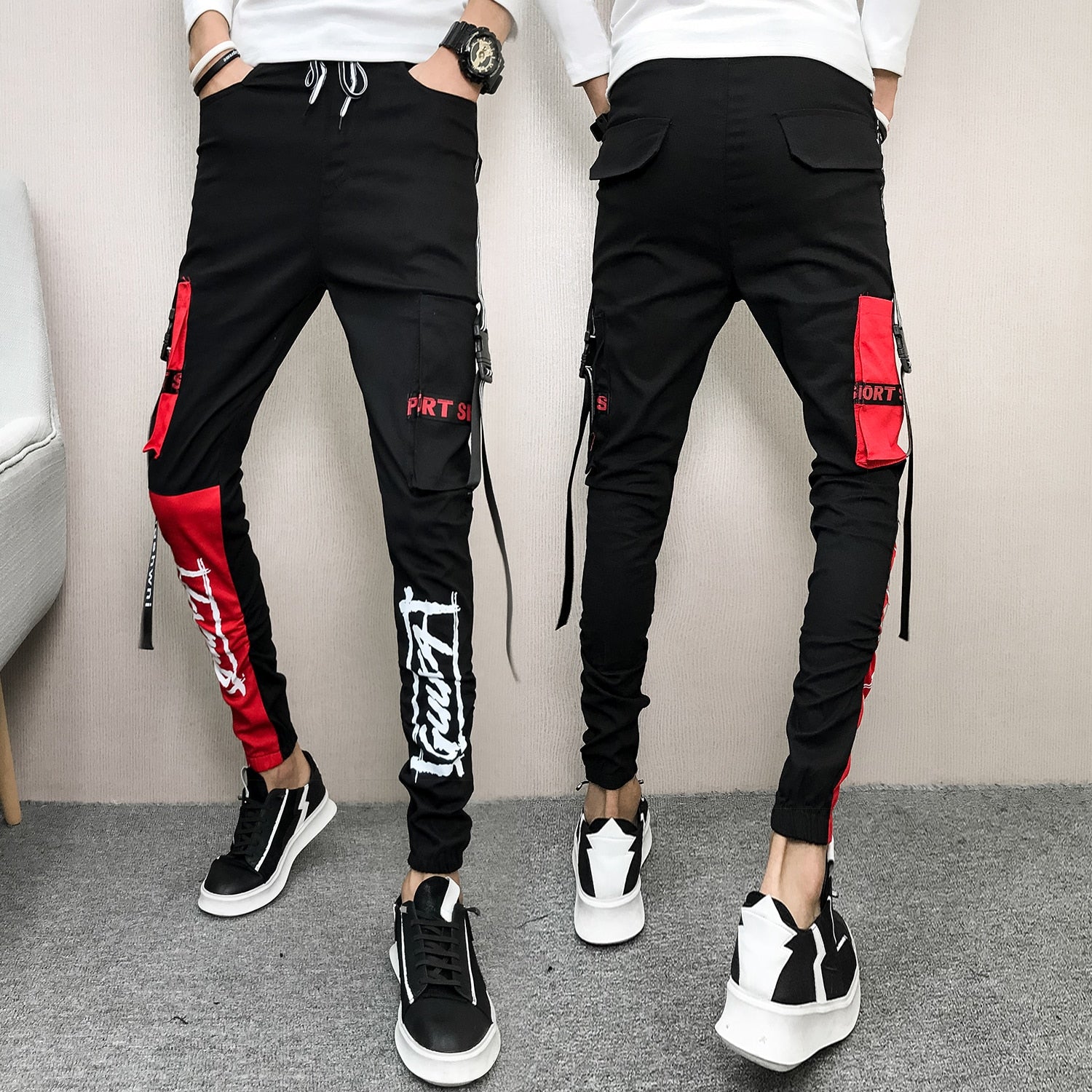 Paisley Cargo Pants Fashion Men's Reflective Joggers Oversized Streetwear  Harajuku Hip Hop Jogger Pants Black Trousers Bottoms
