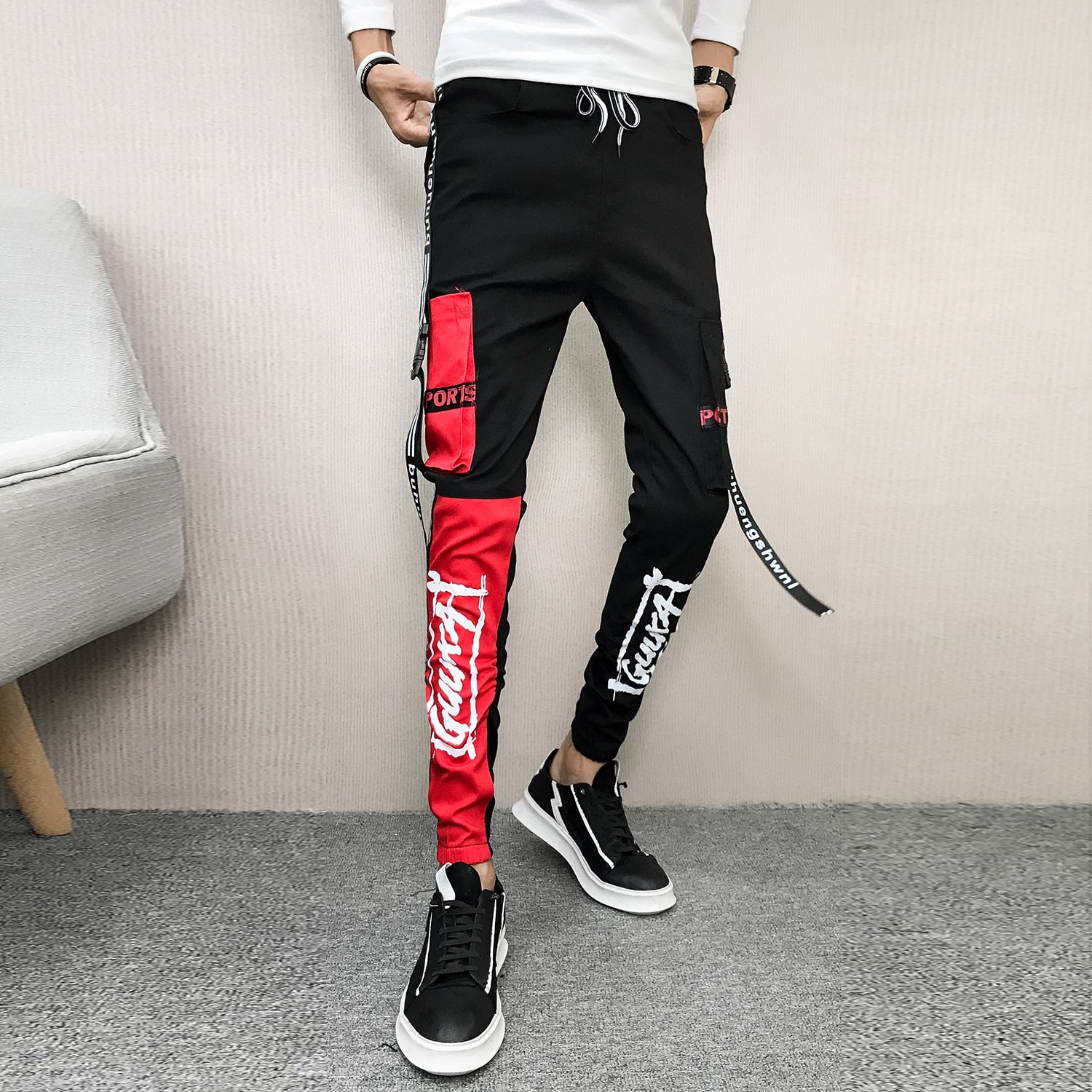 Y2K Hip Hop-Style Track Pants With Accent Stripes – Lianox