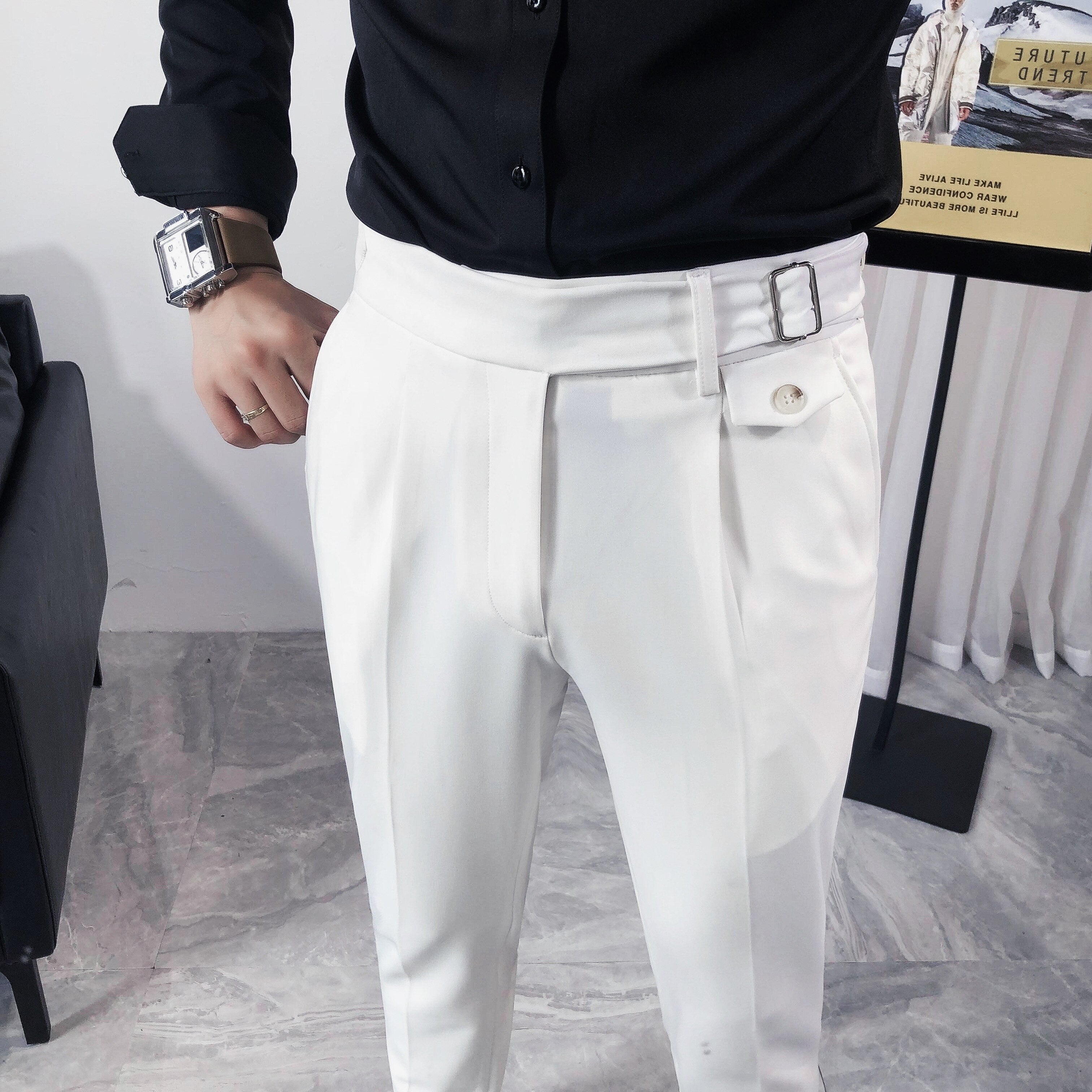 Korean Style Cotton Business Mens Formal Pants Style For Men Slim Fit,  Formal & Casual From Cong02, $31.91