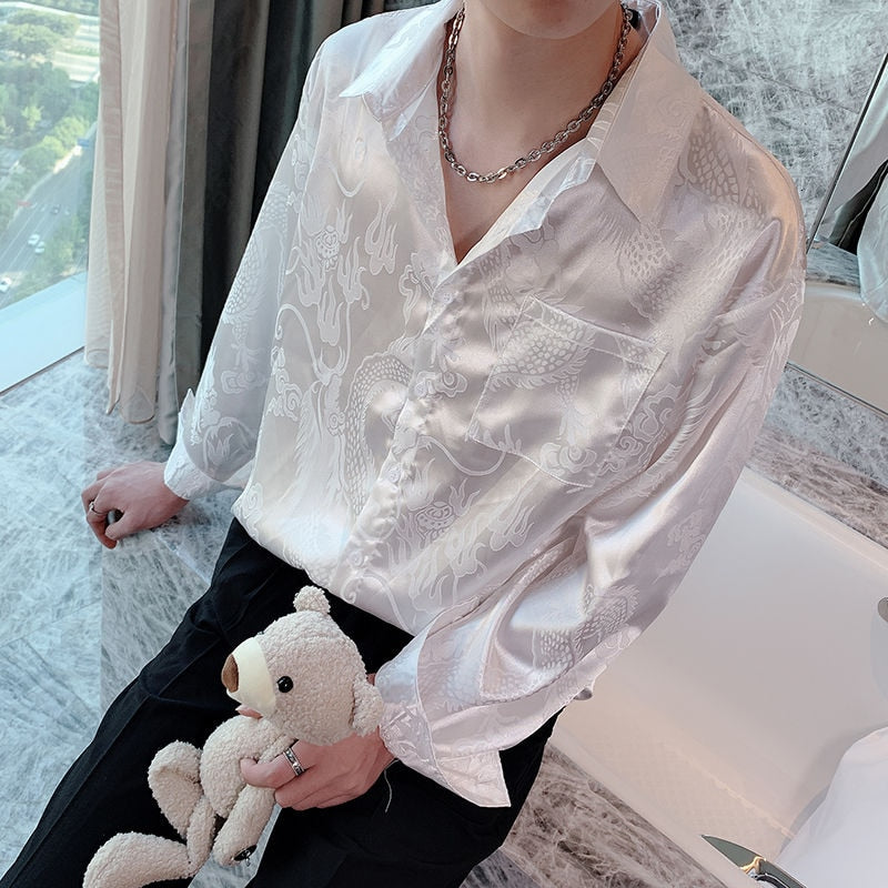 Silk Blend Long-Sleeved Shirt - Luxury White
