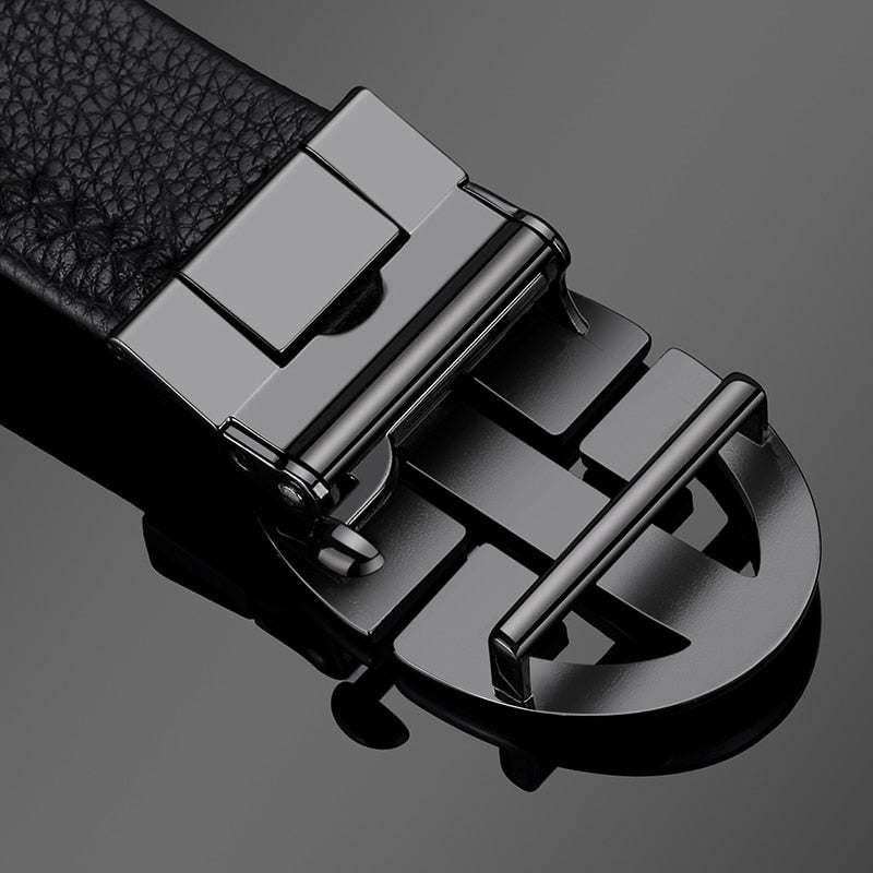 Mens Leather Belt Metal Automatic Buckle Brand High Quality Luxury