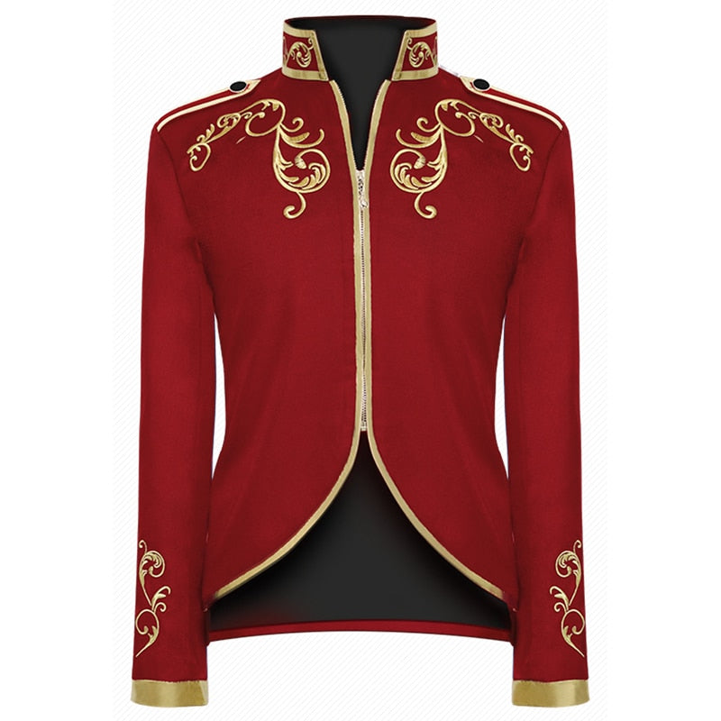 Lujoso Blazer De Poliéster Bordado Dorado Estilo Victoriano